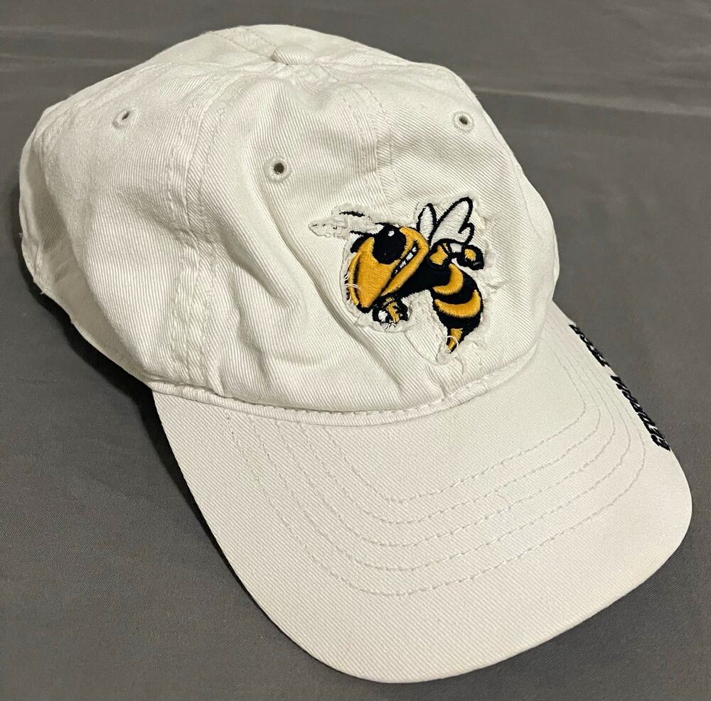 Georgia Tech Yellow Jackets 47 Franchise Hat White Buzz Distressed NCAA